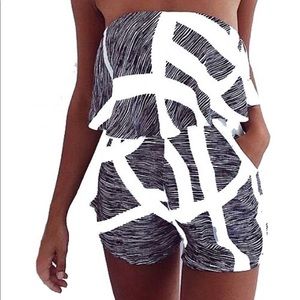 Black and white romper